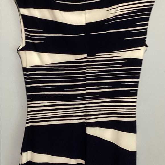 Lauren Ralph Lauren Navy Blue & White Ruched Dress Women’s Size 8 - Picture 3 of 7